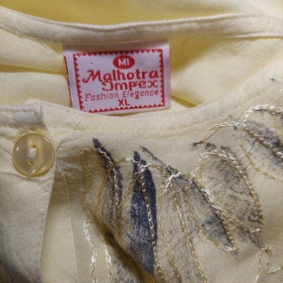 Malhortra Dress Women XL Maxi Flowy Ethnic Hippie Boho embroidery mumu Rayon - Picture 10 of 11